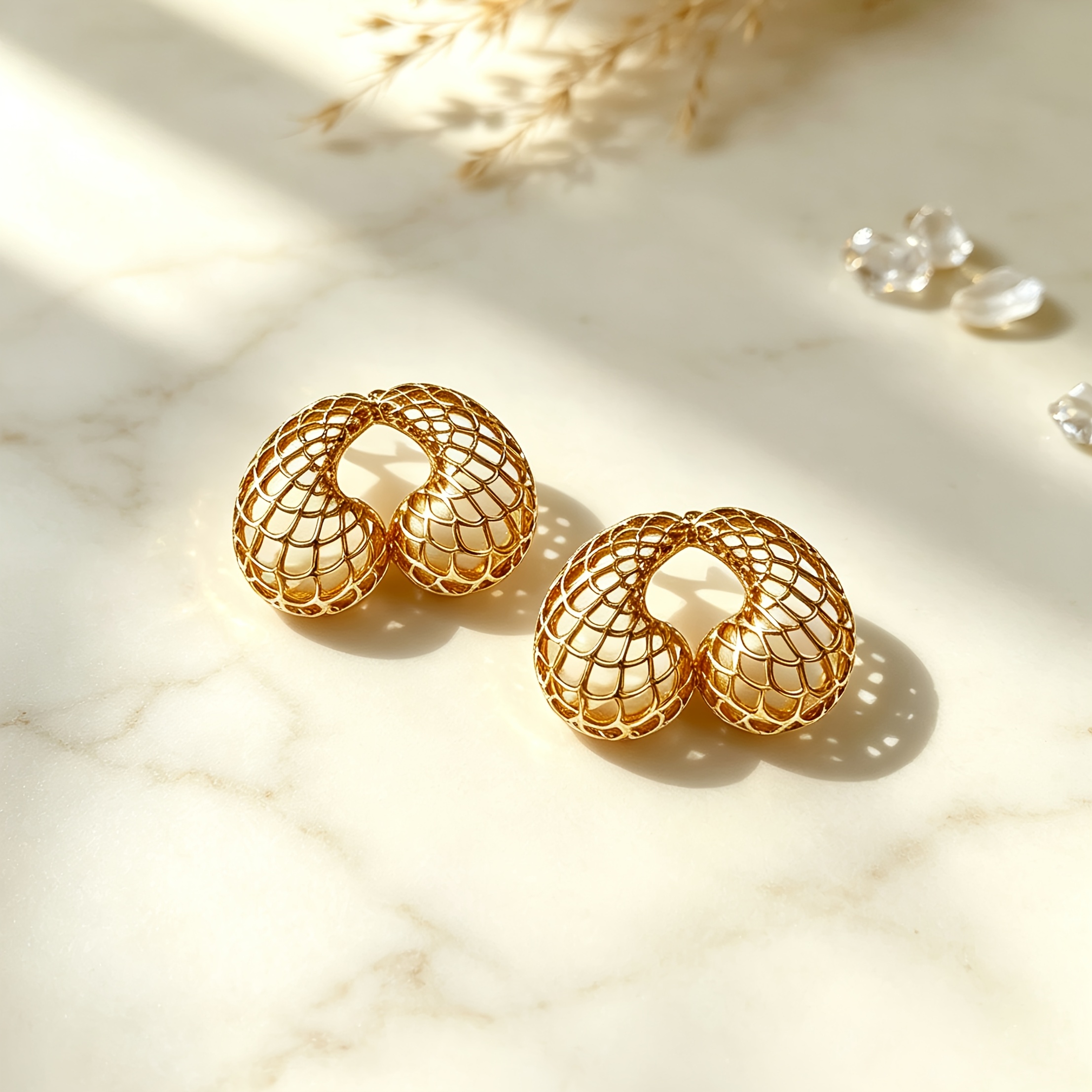 Women's Geometric Openwork Double Teardrop Drop Earrings